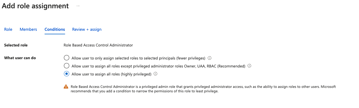 IAM role assignment conditions