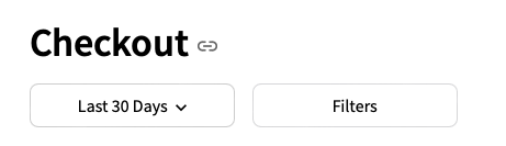 the top of the Checkout page, showing the filter buttons